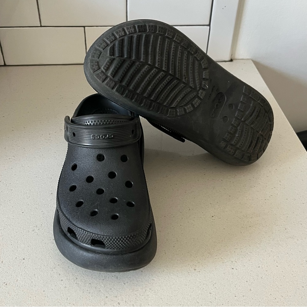 Platform Black Croc Clogs - Picture 5 of 6